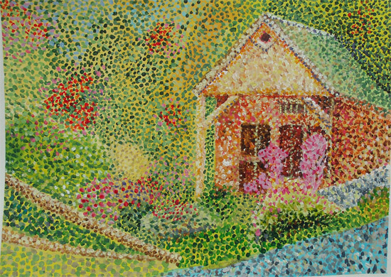 Teen Art Class Enjoys Pointillism - OR Studio